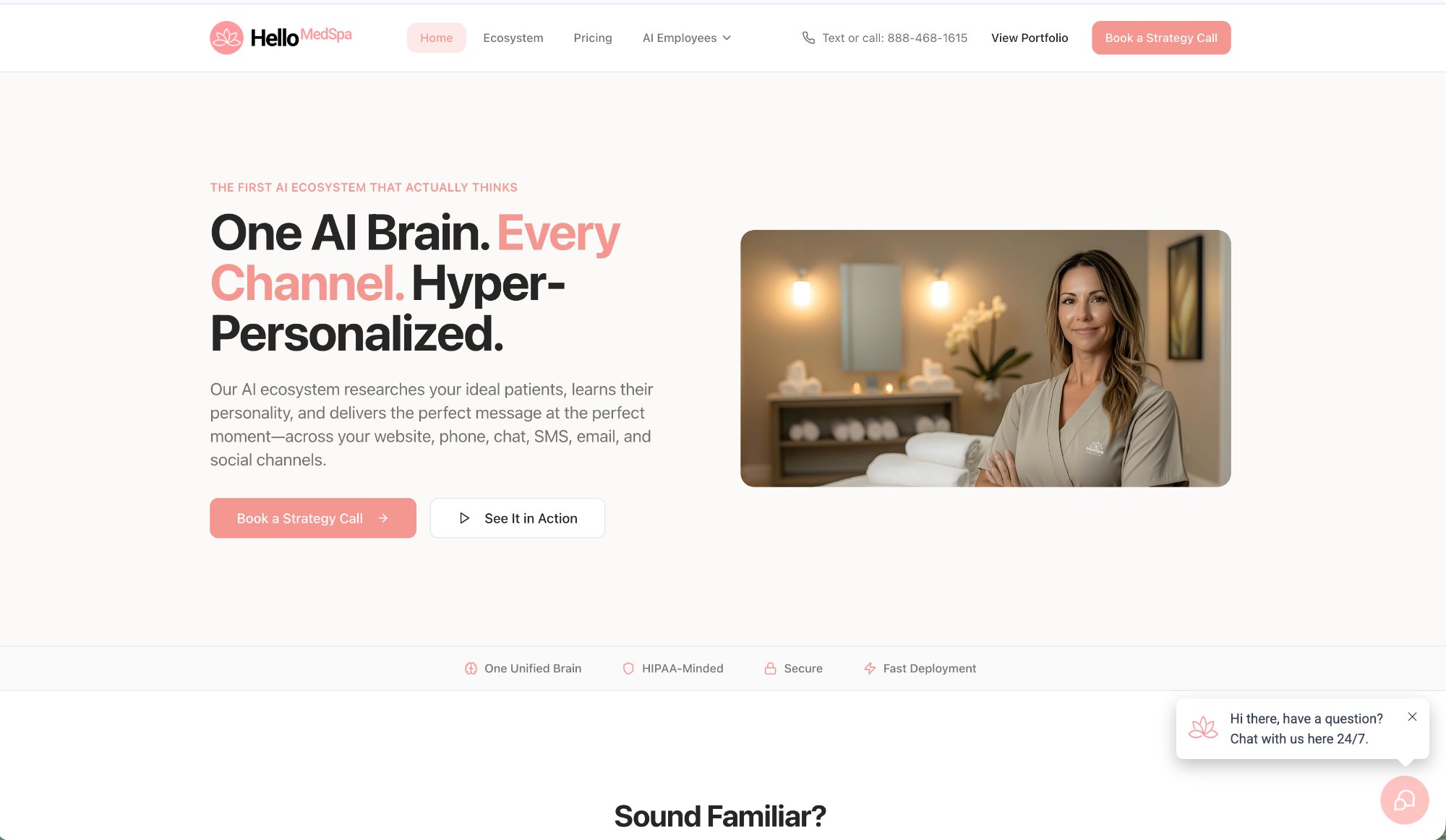 HelloMedSpa.ai website preview